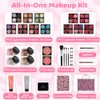 Anpro Estuche De Maquillaje Doble Plegable Leopord Todo En Uno