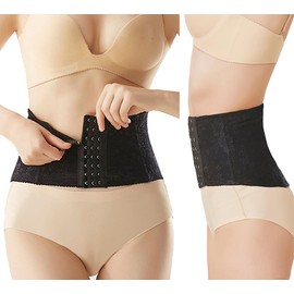 SUJAYU Waist Trainer for Women Lower Belly Fat, Lower Belly Tummy Control Shapewear Corset Shapewear for Women, Corset Dress Faja Body Shaper Fajas Para Mujeres (Black, Large)