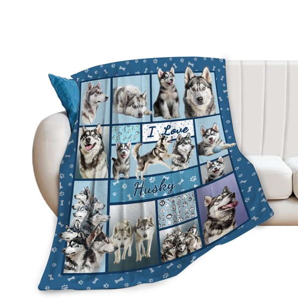 Husky Blanket Husky Dog Throw Blanket Soft Fleece Flannel Bedding