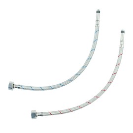 LEADAHEAD Flexible Tap Connectors Tap Tails M10 (10mm) x 1/2" Fitting 40cm Long Flexible Pipe for Monobloc Mixer Tap Pair of Stainless Steel Braided Water Supply Hose (2 Pcs)