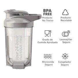 Botella para Proteina de Coctelera（500ml）,Vaso Proteina Shaker para de Suplemento Fitness y Deportes,Vaso para Proteina con Mezclador Sin BPA y Leak Proof（Gris）