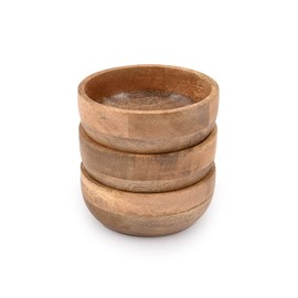 Mahasu Soup Bowl Wood Sauce Bowl Wooden Mini Round Bowl Serving Craft Bowls Kitchen Condiment Bowls (12.7cm x 12.7cm x 5.08cm) (Set of 3)