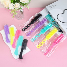 Hair Brush and Combs Bulk Individually Wrapped for Homeless,Disposable Hair Combs Bulk Hair Brushes Detangling Hairbrush for Women Shelter Nursing Hotel Church Charity Supplies50