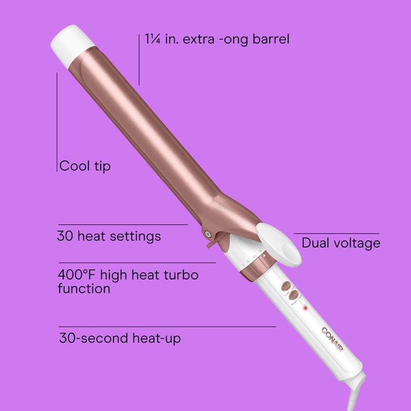 Conair Conair Double Ceramic Long Barrel 1 1/4-Inch XL Curling