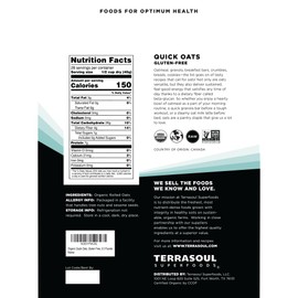 Terrasoul Superfoods Organic Instant Quick Oats, 2.5 Lbs, Premium Grade, Non-GMO, Gluten-Free Breakfast Essential