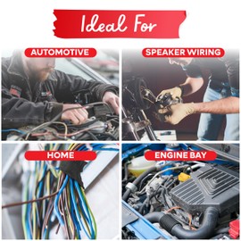 XFasten Wire Harness Tape 3/4 Inch x 50 ft (5-Pack 250ft Total) Residue-Free Cloth Electrical Felt Tape for Automotive Wiring Loom Wrap, High Temp and Abrasion Resistant, Noise Dampening Insulation