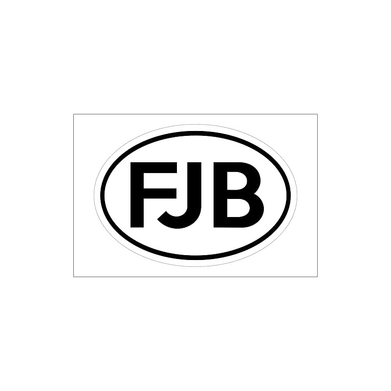 FJB Oval Bumper Sticker Decal Window Car Laptop Wall 3.25"