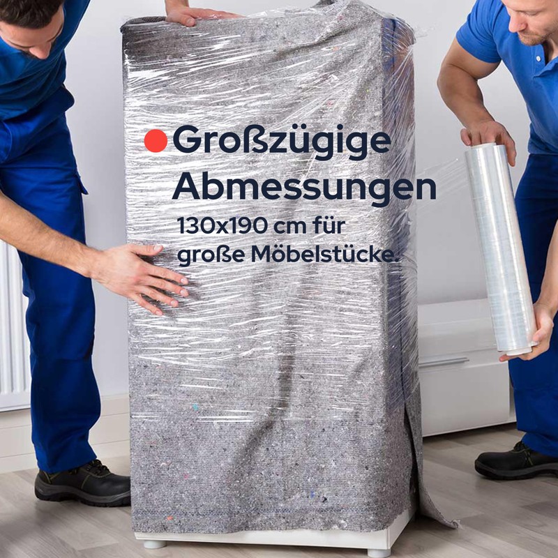 Packing blankets, furniture packing blankets, approx. 300 g/m2, grey, 130