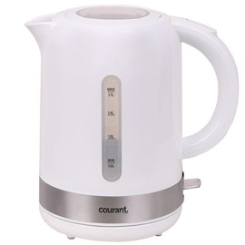 Courant COUKEP175W 1.7 Liter Electric Kettle Cordless with LED Light, 1000W Power, Automatic Safety Shut-Off, Perfect for Tea/Coffee/Hot Chocolate/Soup/Hot Water, White Color