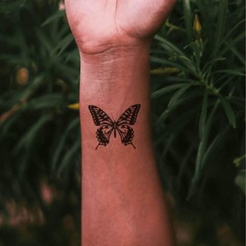 Butterfly Tattoo - Temporalis® | Temporary Tattoo - Vegan and Waterproof Ink - EU Certified Cosmetics - Shelf Life 1-2 Weeks [Butterfly Monarch]