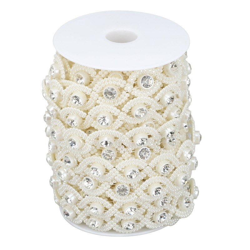 Bead Chain String Half Side Flatback DIY Imitation Pearl String