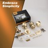 NCSEN Brushed Gold Door Knobs with Lock, Exterior Door Lock