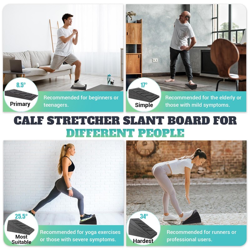 Slant Board for Calf Stretching, 5 Adjustable Angles Incline Board