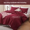 ROSGONIA King Size Comforter Set Dark Red,3pcs King Comforter Set(1