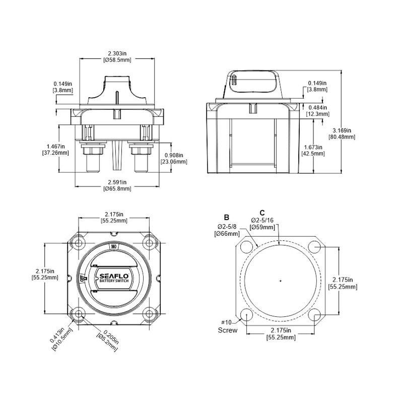 SEAFLO Battery Disconnect Switch (Battery Disconnect)