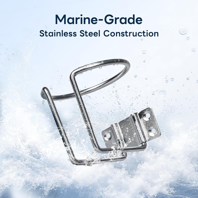 4 PCS Boat Cup Holder,Premium Wall Mounted Stainless Steel Holders