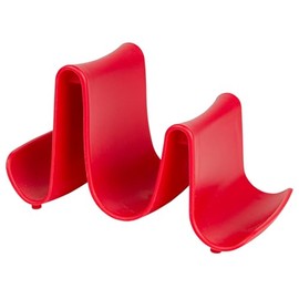 Hutzler Compact Pot Lid Stand and Spoon Rest, Space Saving Design (Red)