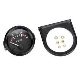 Car Voltmeter Aluminum Alloy Black Car Universal 12V Voltmeter 52mm/2in Voltage Meter Gauge 8-16V BX100007 Voltage Meter Voltage Tester