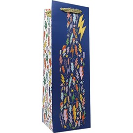 Jillson Roberts Wine Bottle Gift Bags with Holographic Accents, Party Favor Totes, Lightning, 12 Count