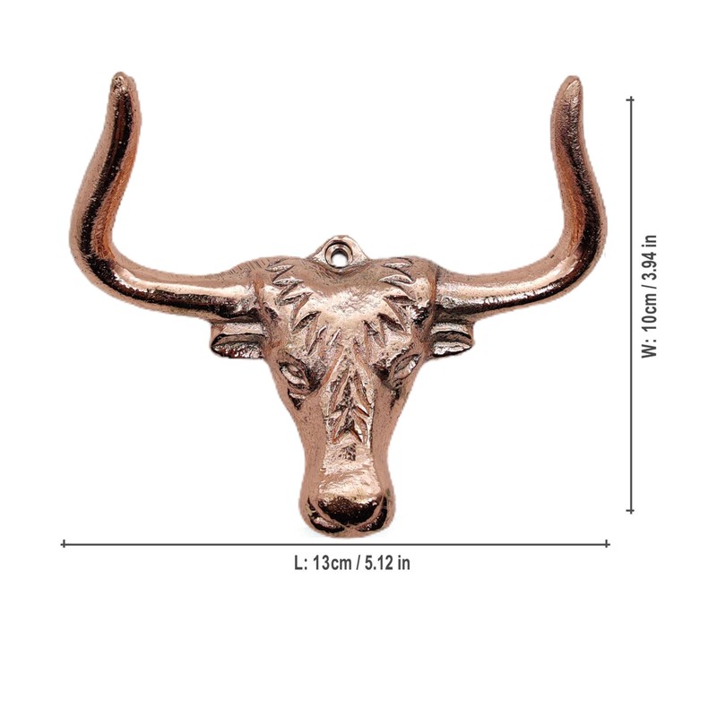 5MOONSUN5 Longhorn Steer Head Wall Mounted Cabinet Hardware, Rustic Decor,