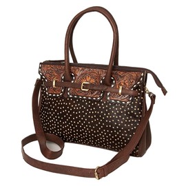 American Darling Tote Hand Tooled Hair on Genuine Leather Western Women Bag Handbag Purse | Western Tote Bag | Travel Tote Bags | College Tote Bag | Casual Tote Bag