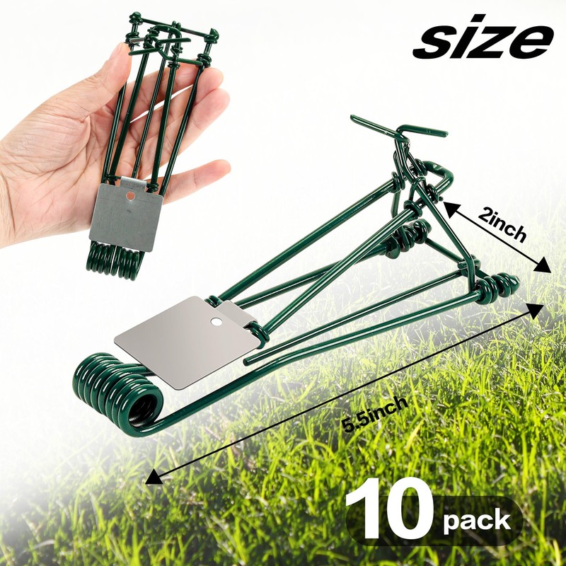 10 Pack Gopher Traps - Reusable Metal Gopher Trap, Easy