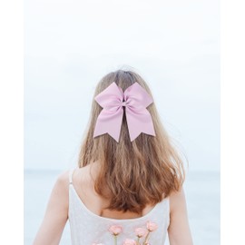 AMYDECOR 7 Inch Jumbo Solid Color Bows with Alligator Hair Clips For Girls and Women (Purple)