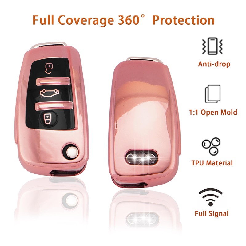 Koaudb Car Key Case Cover Fits, Rose Gold