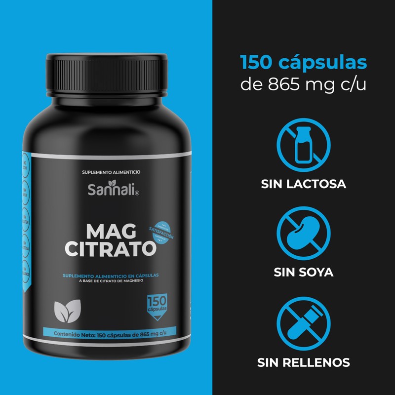 Citrato de Magnesio con 150 Cápsulas. Mag Citrato | 400