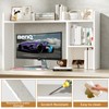 HUATOL Desktop Bookshelf, Countertop Storage Hutch for Computer Desk, Desktop
