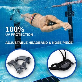 SPORTS WORLD VISION Optical Swimming Goggles | Unisex Waterproof Diving Goggles for Adult, with Positive & Negative Diopters | UV Protection & Anti-Fog, Wide & Clear Field of Vision