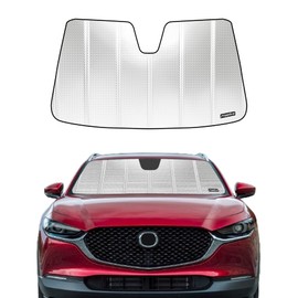 Pigenius Windshield Sun Shade for Mazda CX-30 2020-2025. Reflective Aluminum Film Front Window Sunshade - BLAZBLOCK