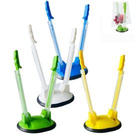 Forlush Pack of 4 Baggy Rack, Plastic Bags Stand, Freezer Baggy Holder, for Food Waste Bags, Handbags