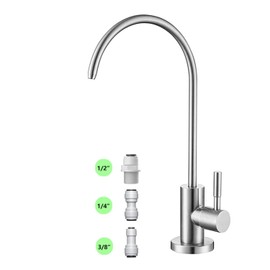 Drinking Water Faucet for Kitchen,100% Lead-Free Reverse Osmosis Faucets,Stainless Steel Kitchen Filtered Water Faucets,Brushed Nickel RO Faucet with Longer Thread Pipe