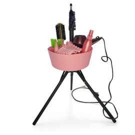 Kwik Caddy Portable Beauty Styling Station, Lightweight, Easy Mounting for Tripods, Ideal for Hairstylists, MUAs and Nail Techs – Tripod not included (Pink)