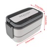 Double Layer Bento Box 316 Stainless Steel Compartment Portable Lunch