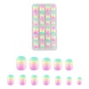 24 Pcs Rainbow Kids Press on Nails Pre-glue Children False