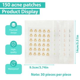 EIROVYA Pimple Patches Pickel Patch Hydrokolloid Akne Pimple Patch mit Teebaumöl Tag & Nacht Akne pflaster Wasserdicht & Atmungsaktiv Absorptions Acne Patches, 150 Stück