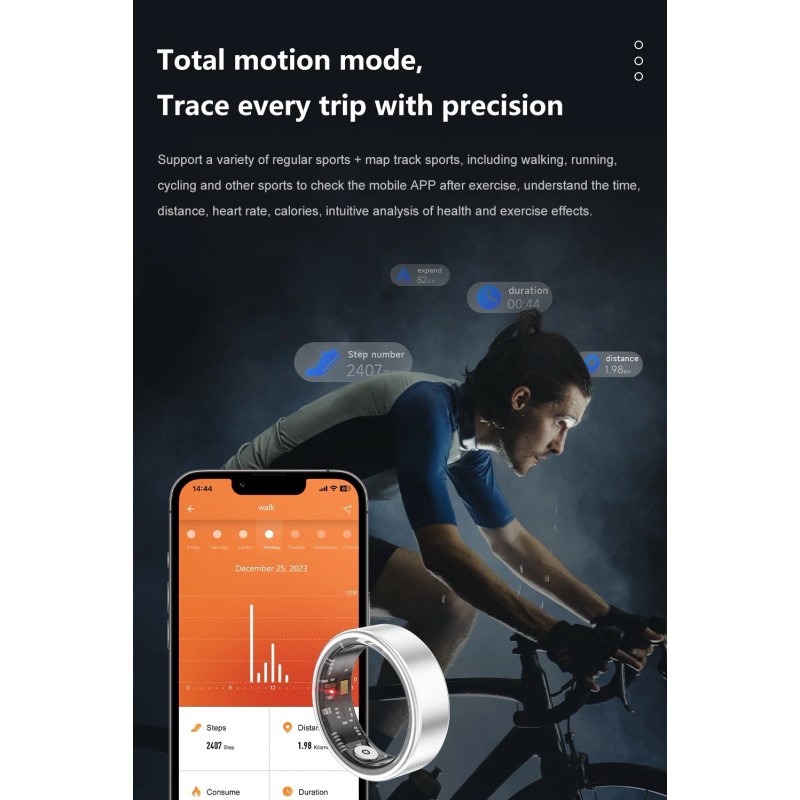 jring Smart Ring IP68 Waterproof Blood Oxygen Heart Rate Sleep