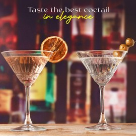 the mask el turko Vintage Martini Glasses Set of 4, Cocktail Glasses, Espresso Martini Glasses, Margarita Glasses, Prosecco Glasses, Coupe Glasses, Champagne Glasses with Long Stem (Elysa 7.4oz)