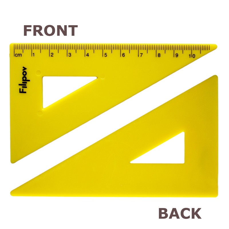 Geometry Set of 4, Drawing Set Triangle 45°/125 cm, Triangle