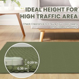 Ivissy Small Braided Rugs 2x3 Ft Area Rugs for Entryway Boho Washable Rug Non Slip Rubber Backed Throw Rugs Cotton Woven Door Mat Indoor Entrance Front Door Rugs for Foyer Kitchen, Green