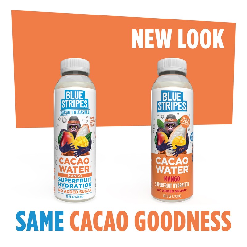 Blue Stripes Cacao Water - Cold Pressed Superfruit Hydration with