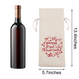 BARREEMO Engagement Wine Gift Bag Wedding Engaged Gifts for Newlyweds Couple Women Men Bridal Shower Gifts for Bride and Groom Pairs Well with Wedding Planning Gonna Get Married Wine Bags