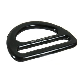 Fusion Climb Black Bretta Aluminum D-Ring for 3 1/4" Webbing - Lightweight and Slotted for Industrial and Climbing Use