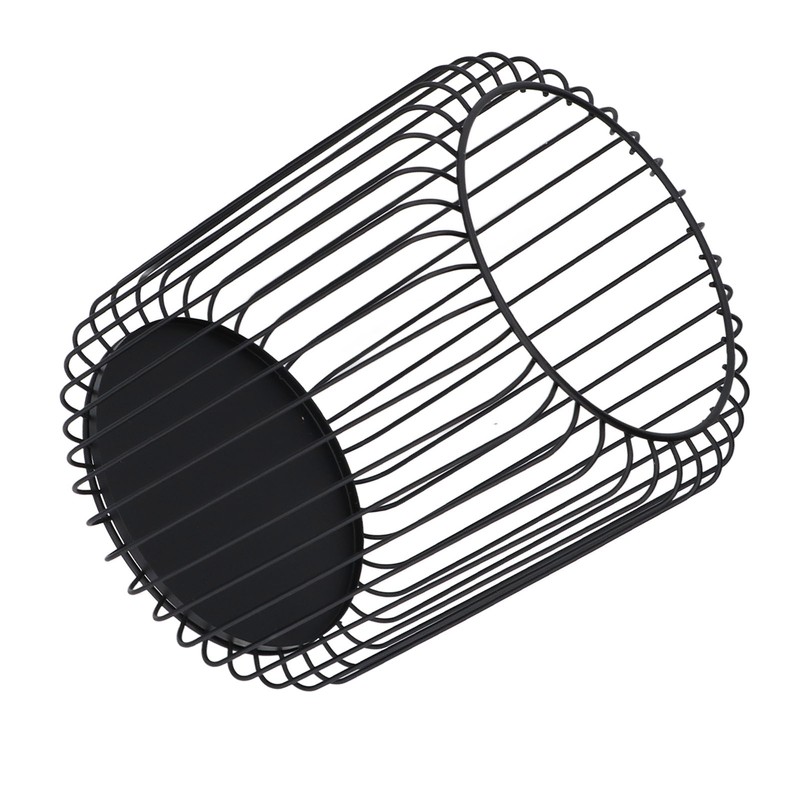 Cage Candleholder Set Matte Black Metal Cylinder Modern Simple Bird