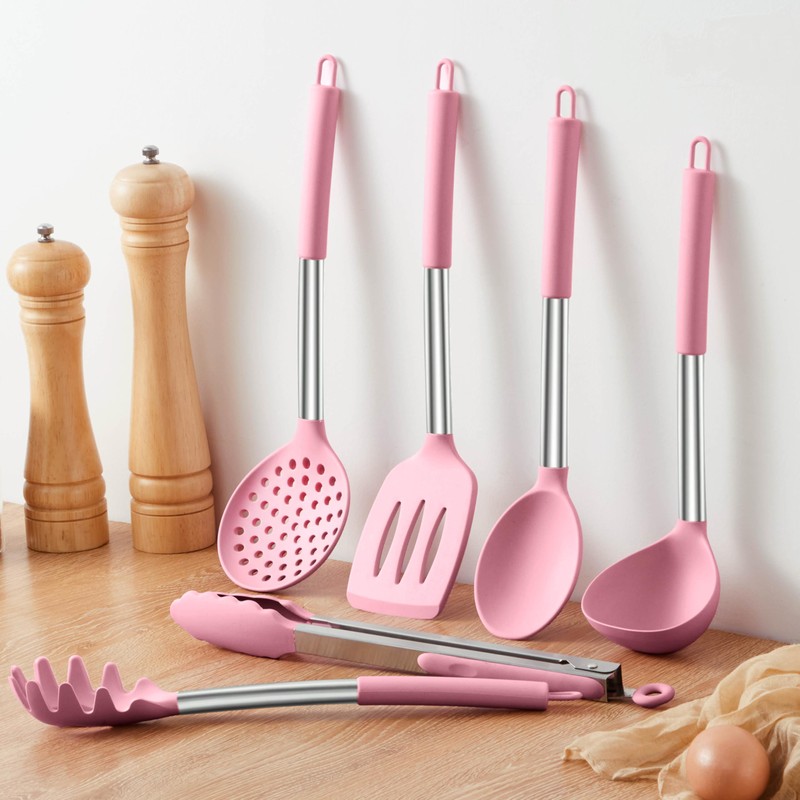 LIANYU Silicone Kitchen Utensils Set of 6, Cooking Utensils Spatula