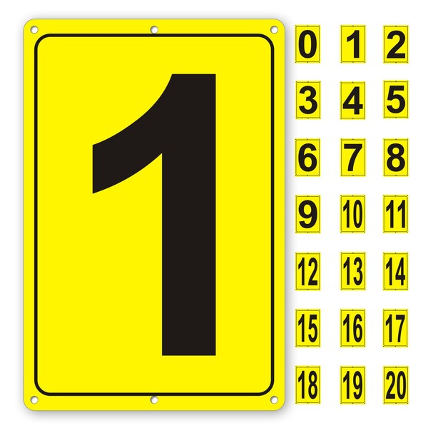 Number Sign 1 for Tennis Court, Numbered Sign for Parking