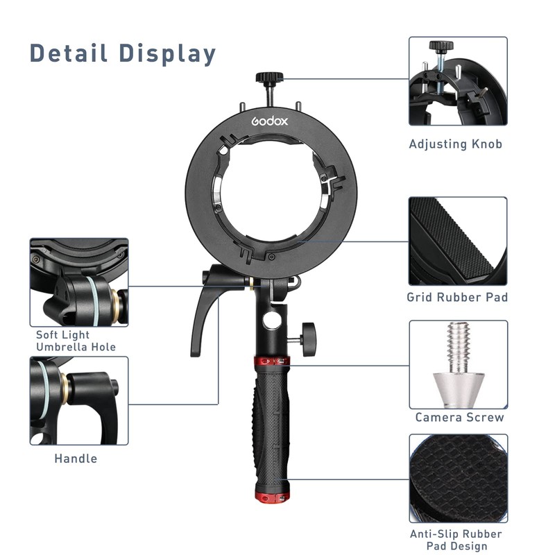 Godox S2 S-Type Speedlite Bracket Bowens Mount with 1/4 Screw