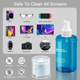 walrfid Car Screen Cleaner Spray TV Laptop Touchscreen Cleaning Kit Wipe for CD Disc